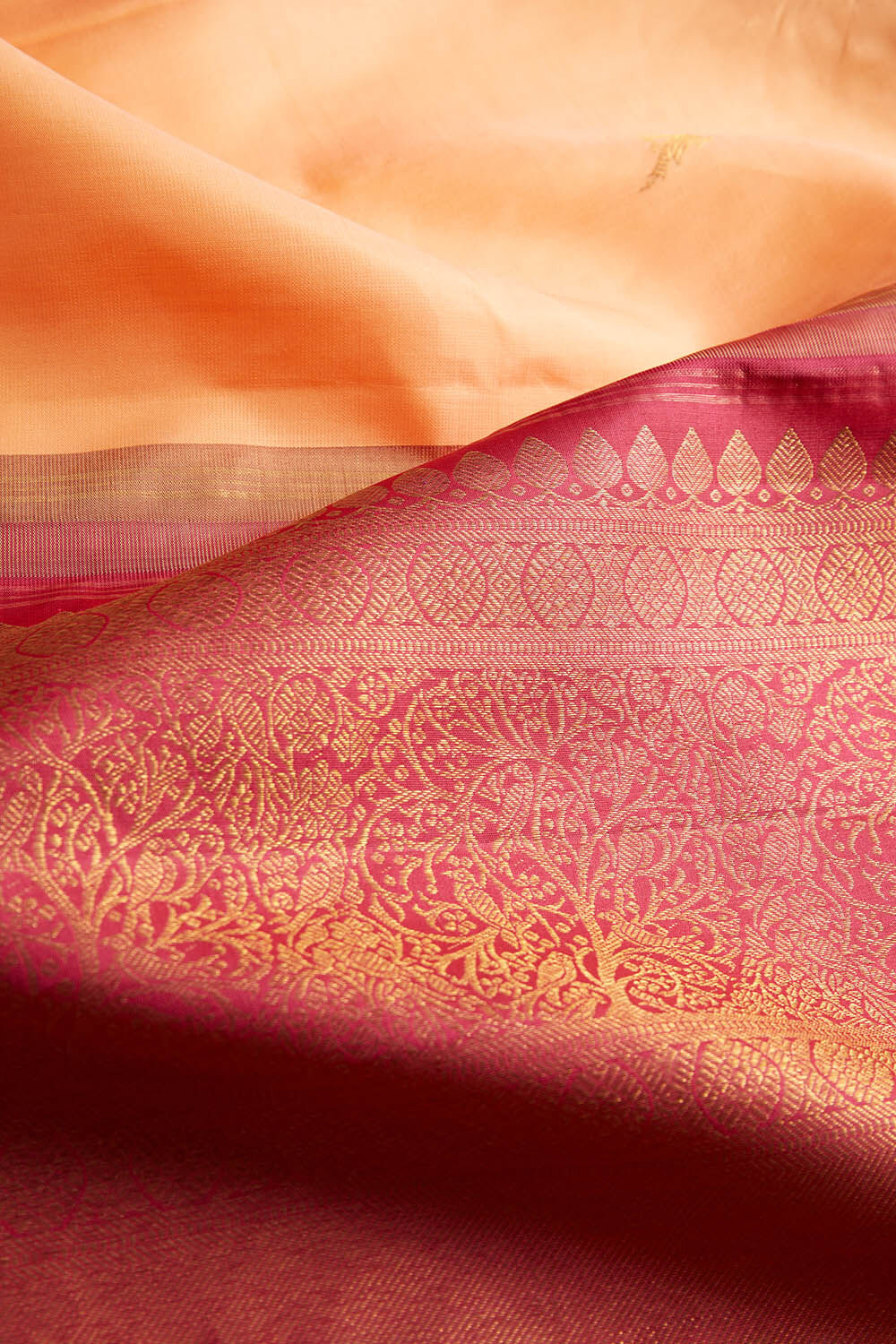Orange Woven Pure Silk Kanjivaram Saree image number null