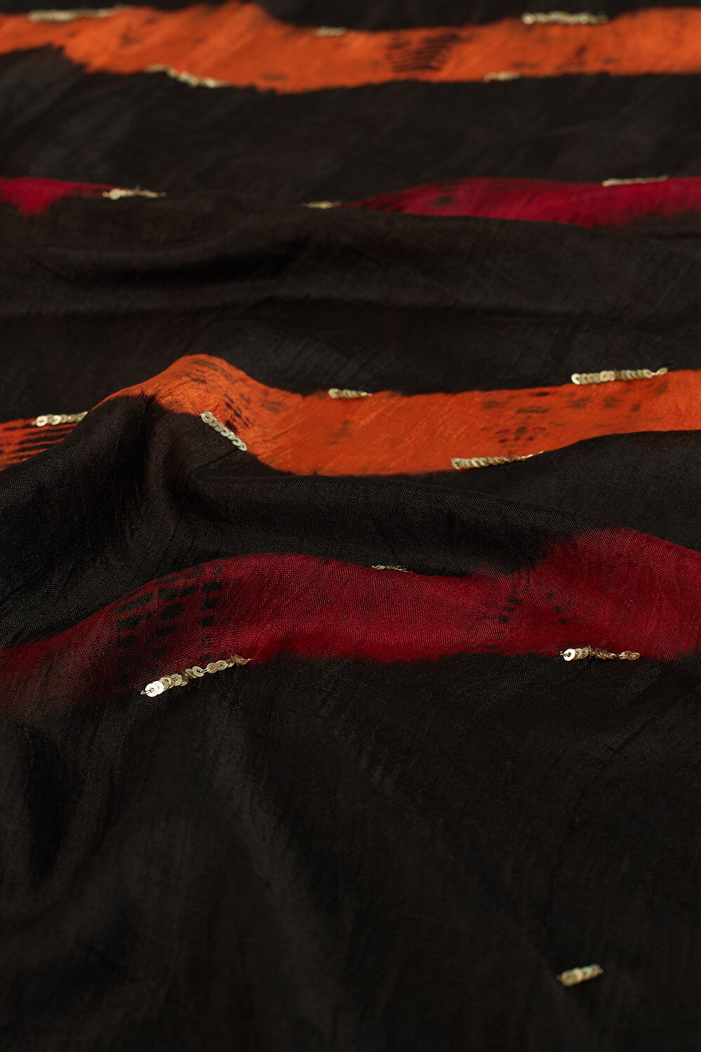 Black Pure Silk Tie and Dye Saree image number null