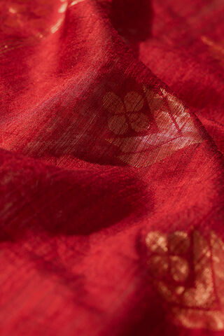 Dark Red Bengal Pure Silk Jamdani Saree thumbnail image number null