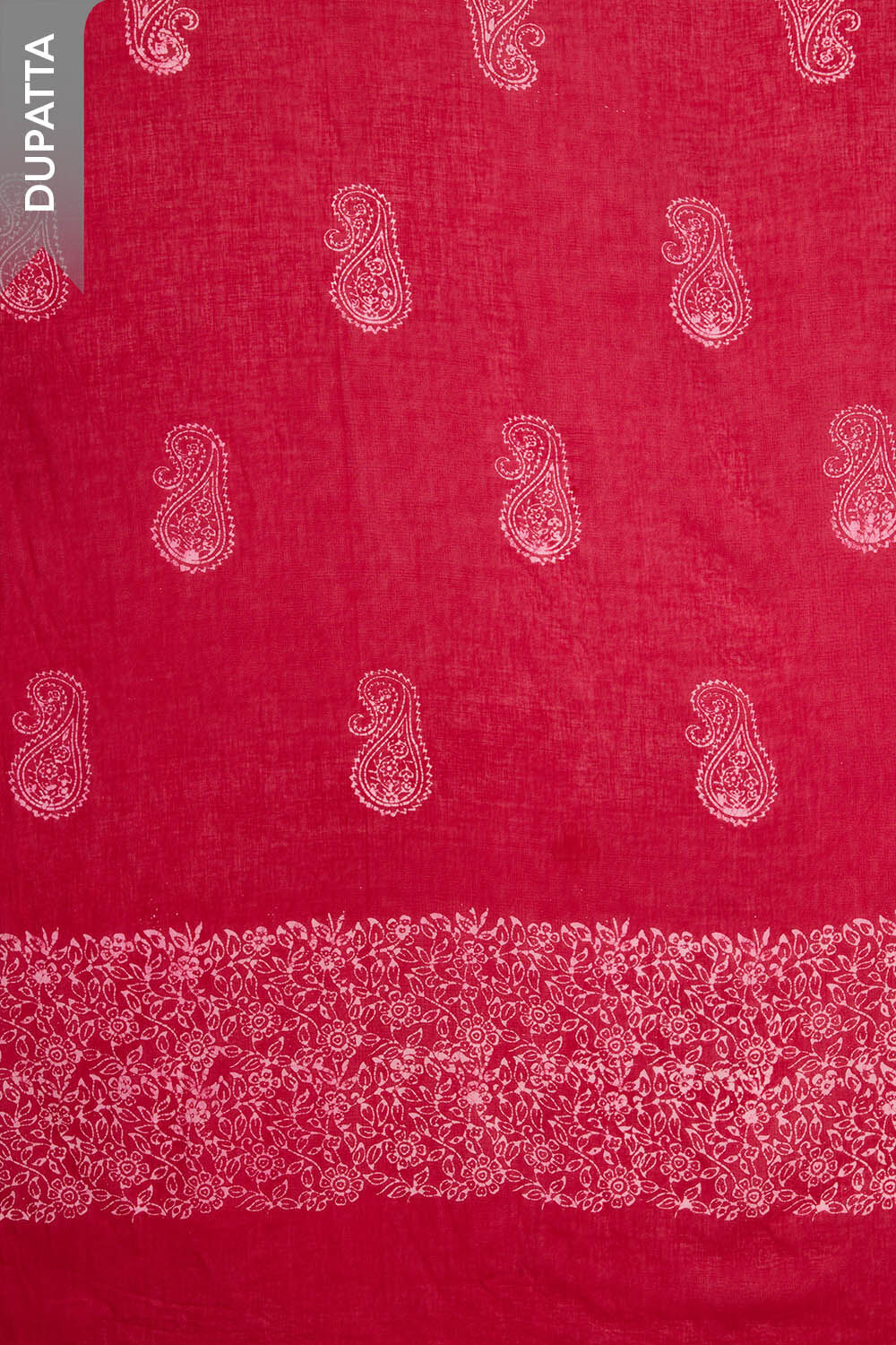 Dark Pink Batik Pure Cotton Unstitched Suit Set image number null