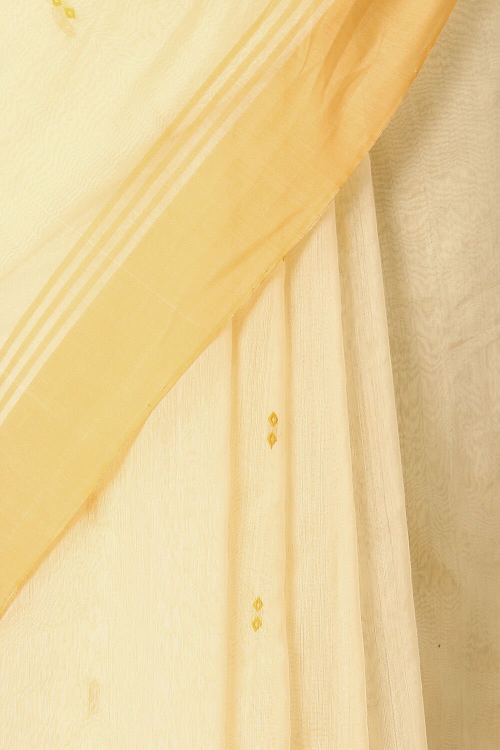 Light Yellow Pure Silk Cotton Chanderi saree image number null