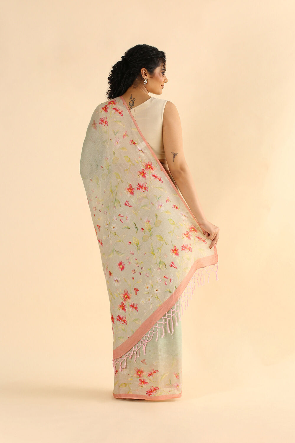 Light Pure Green Linen Digital Printed image number null