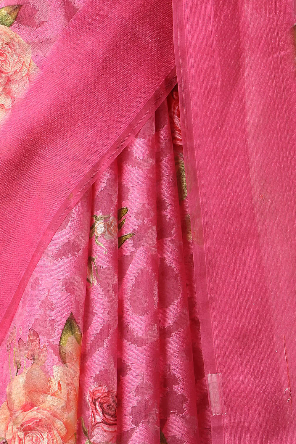 Pink Pure Organza Digital Printed Saree image number null