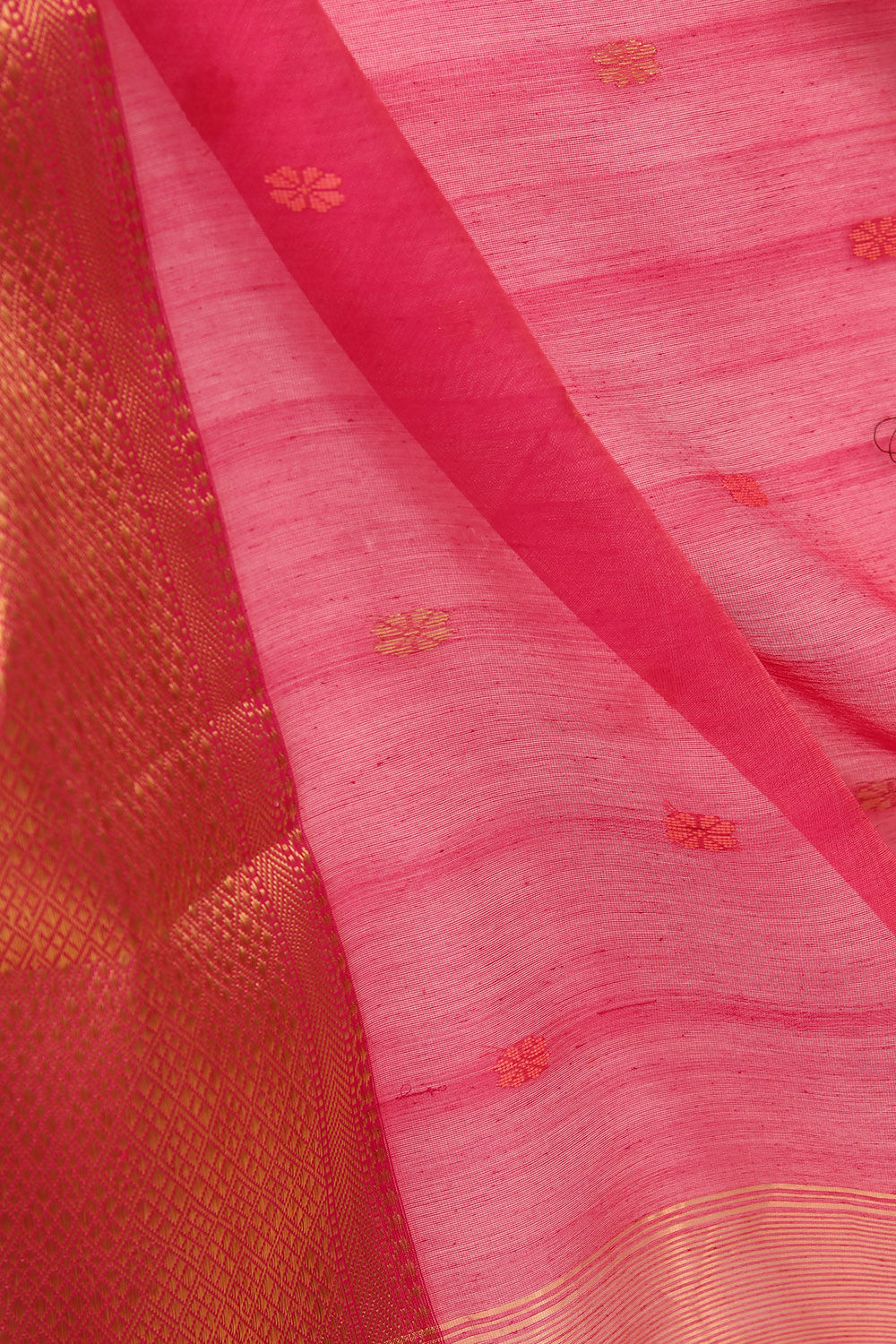 Orange Woven Pure Silk Cotton Maheswari Saree image number null