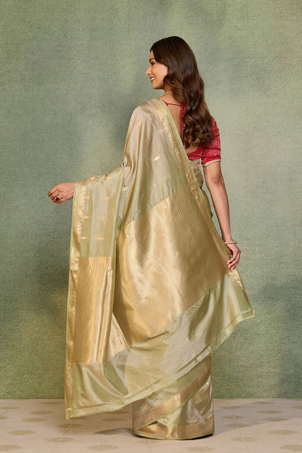 Grey Silk Viscose Cutwork Banarasi Inspired Design Saree image number null