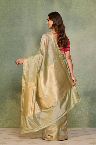 Grey Silk Viscose Cutwork Banarasi Inspired Design Saree thumbnail image number null