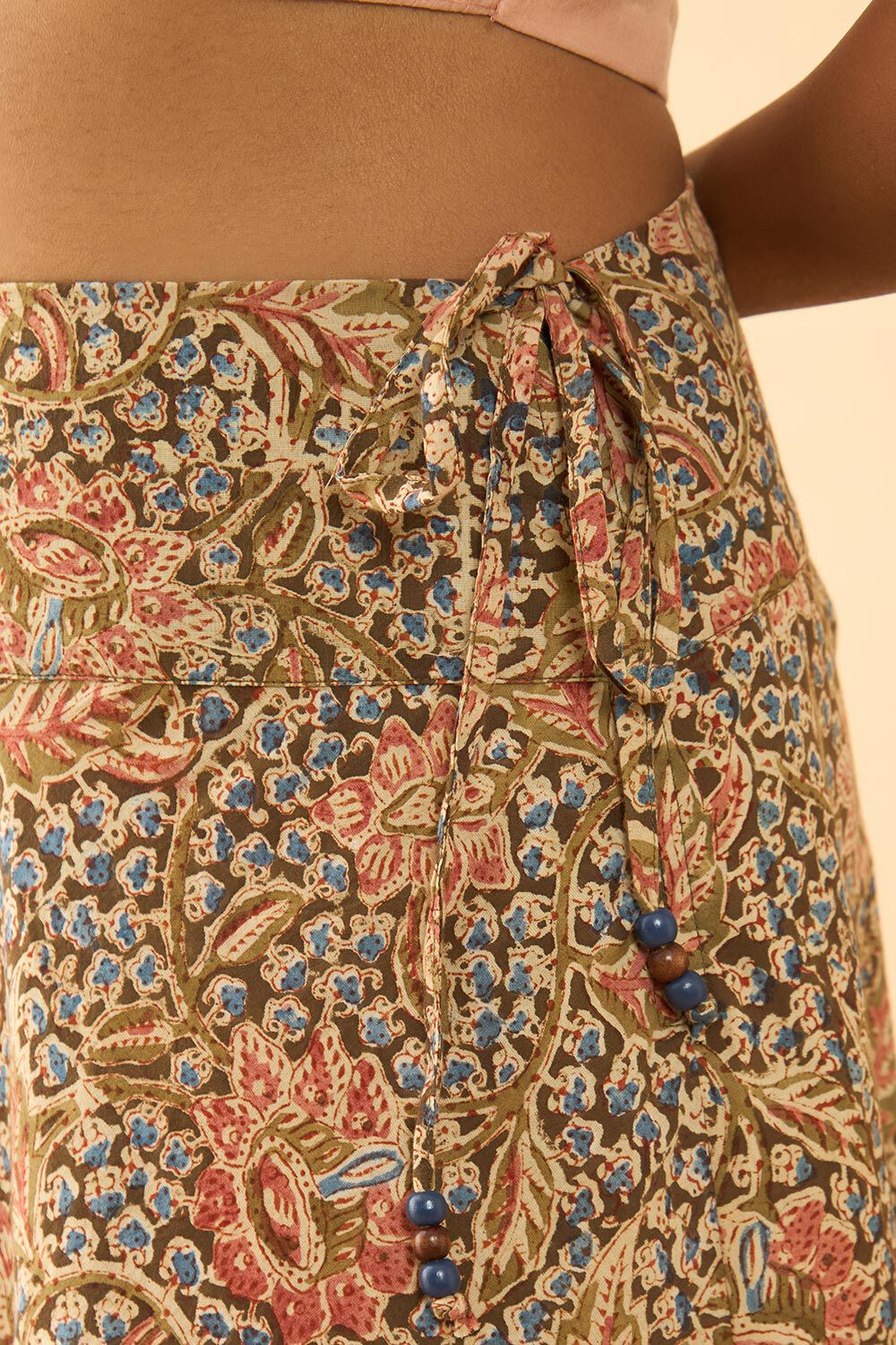 Blue Kalamkari Pure Cotton Ethnic Skirt image number null