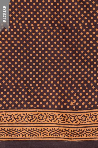 Yellow Bagh Block Printed Pure Cotton Saree thumbnail image number null