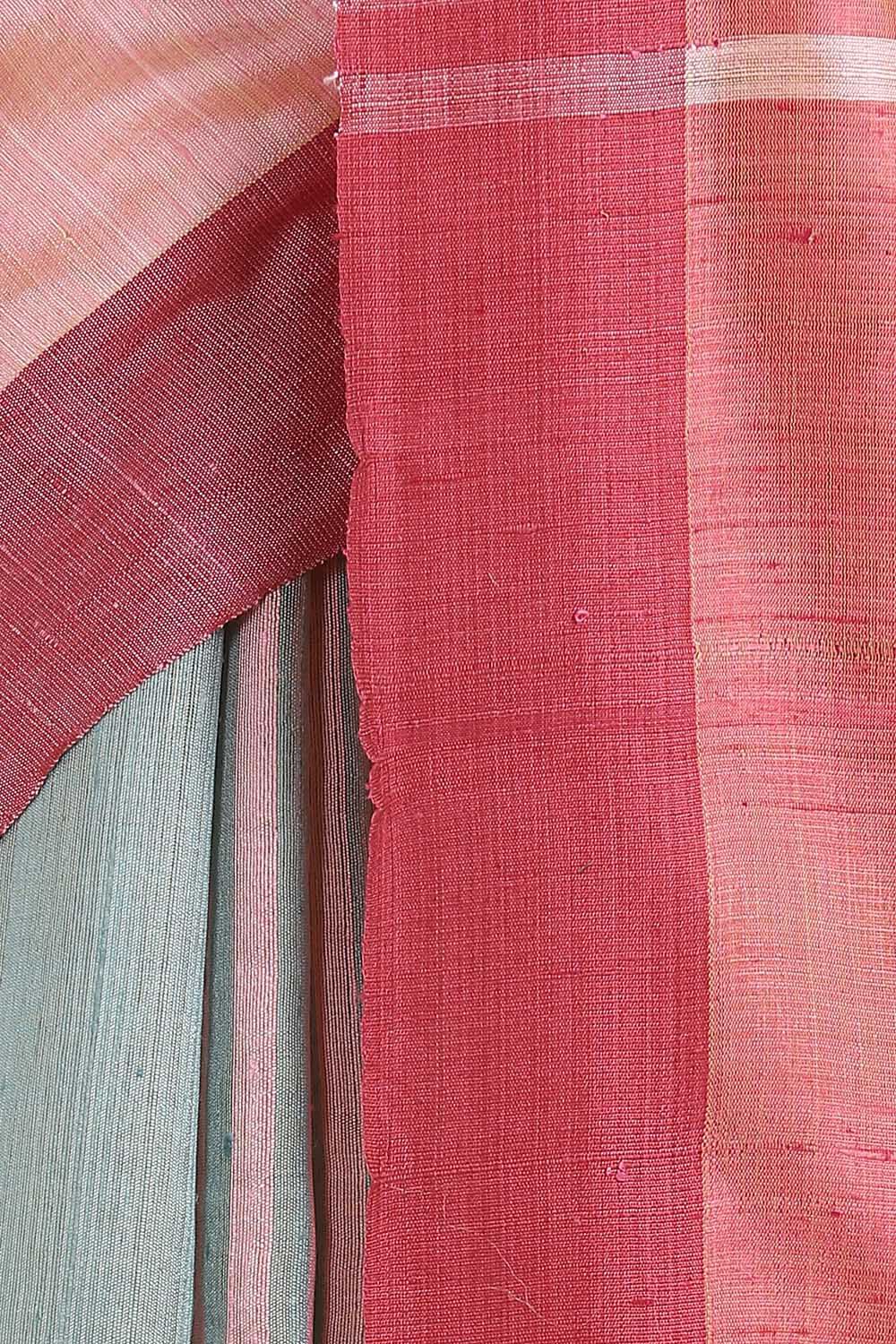 Light Pink Pure Tussar Silk Bhagalpuri Saree image number null