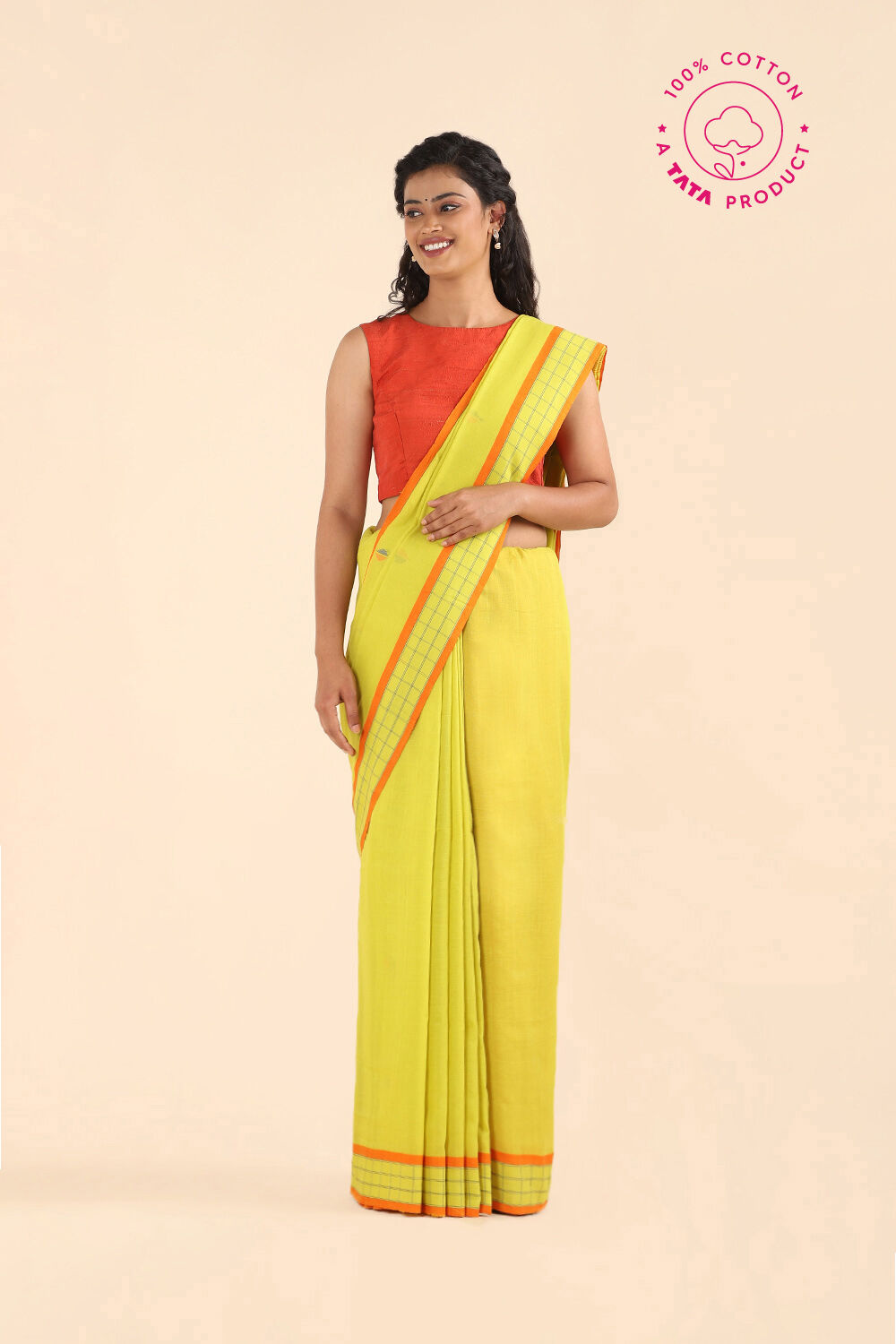 Light Green Pure Cotton Jamdani Saree image number null