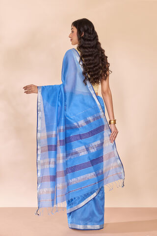 Light Blue Woven Pure Silk Cotton Maheshwari Saree thumbnail image number null