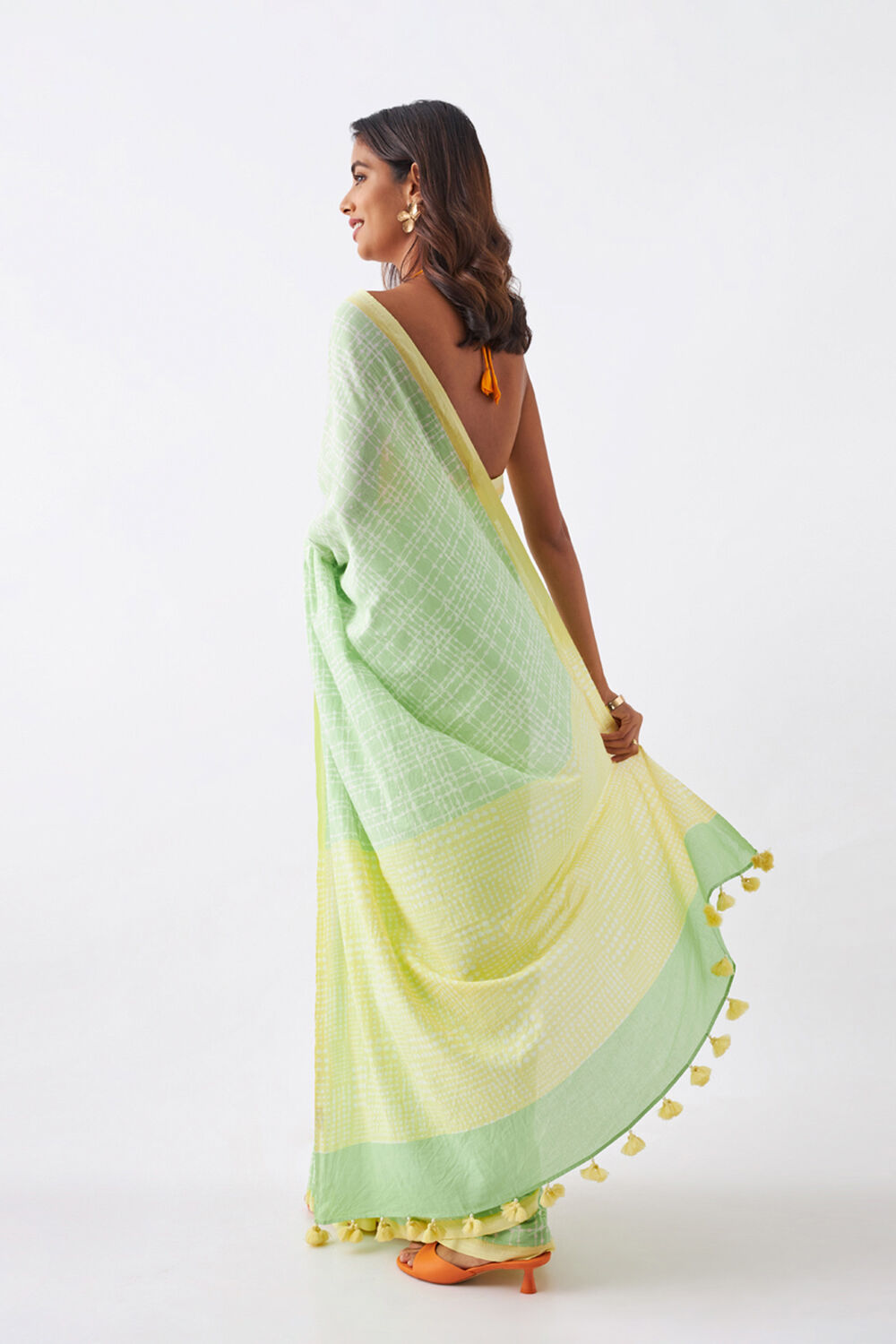 Light Green Pure Cotton Printed Saree image number null
