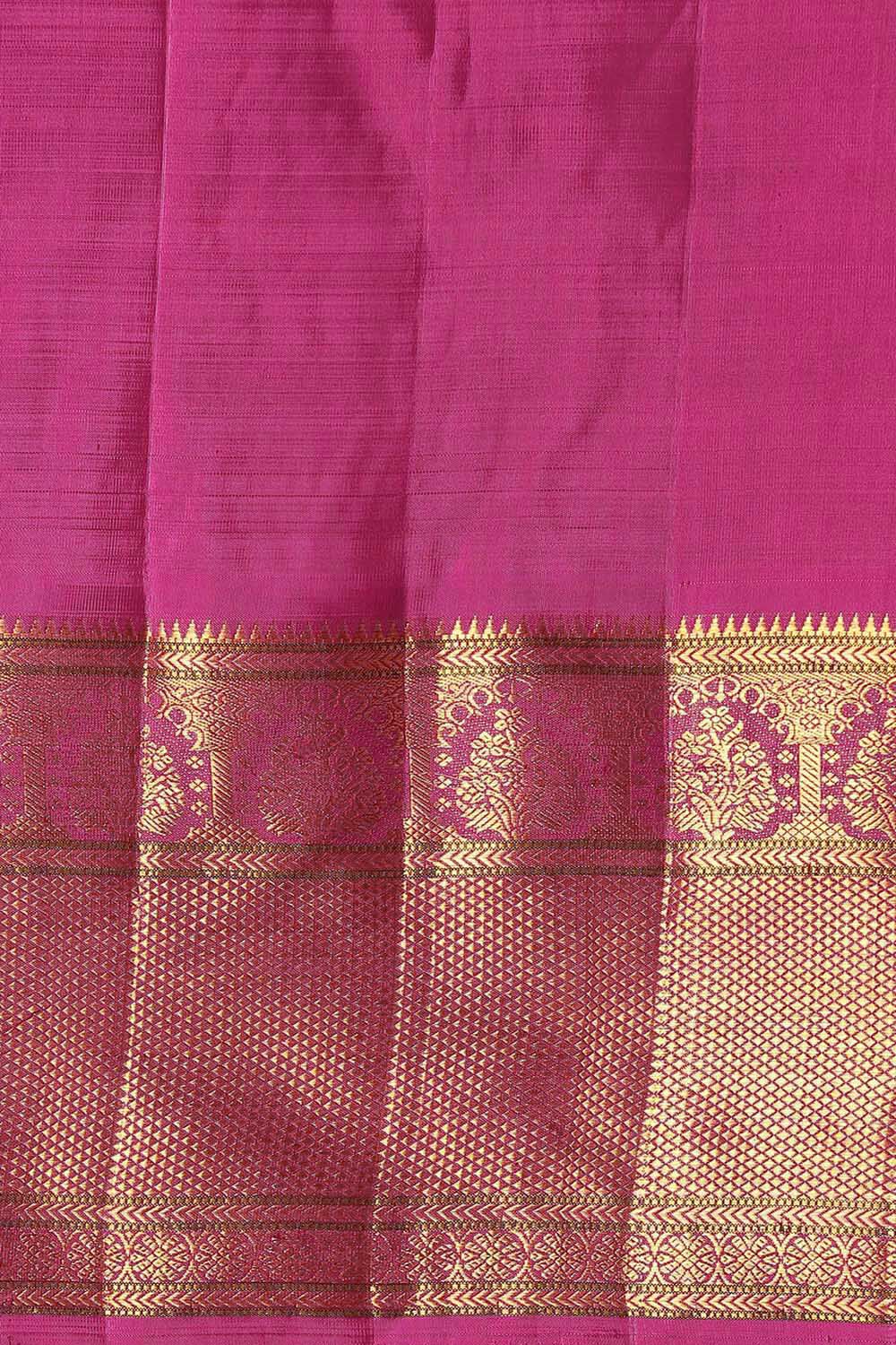 Yellow Pure Silk Kanjivaram Saree image number null