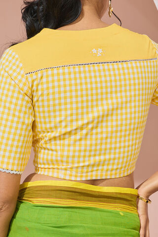 Yellow Pure Cotton Embroidered Blouse thumbnail image number null