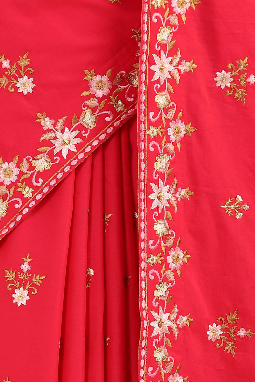 Green Pure Cotton Embroidered Saree image number null