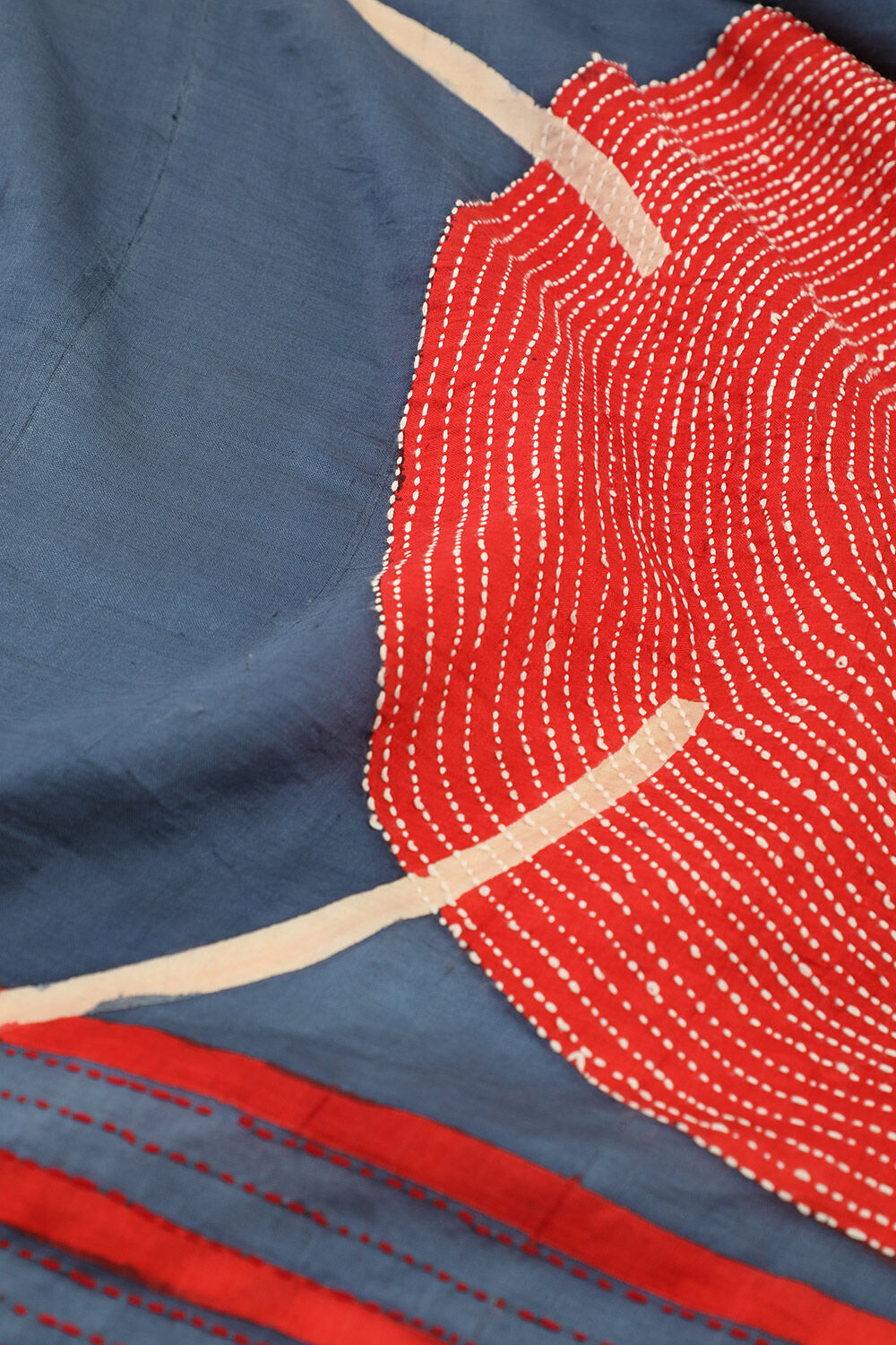 Blue Murshidabad Pure Silk Hand Painted Saree image number null