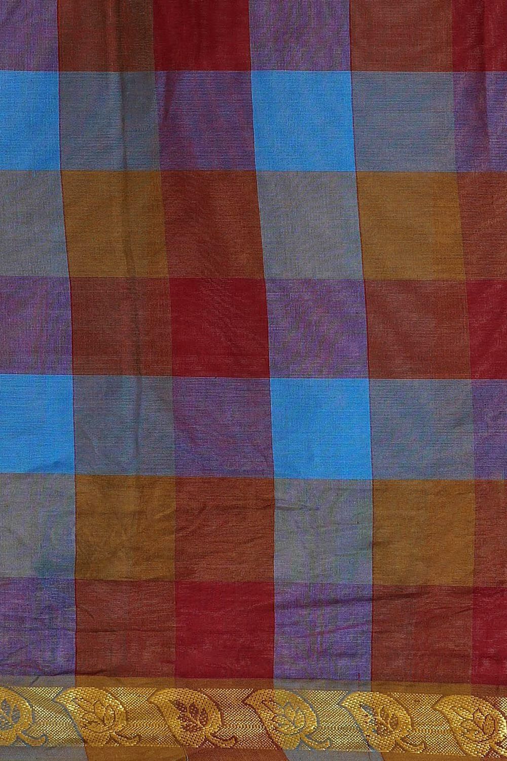 Blue Pure and Brown Cotton Chettinad image number null