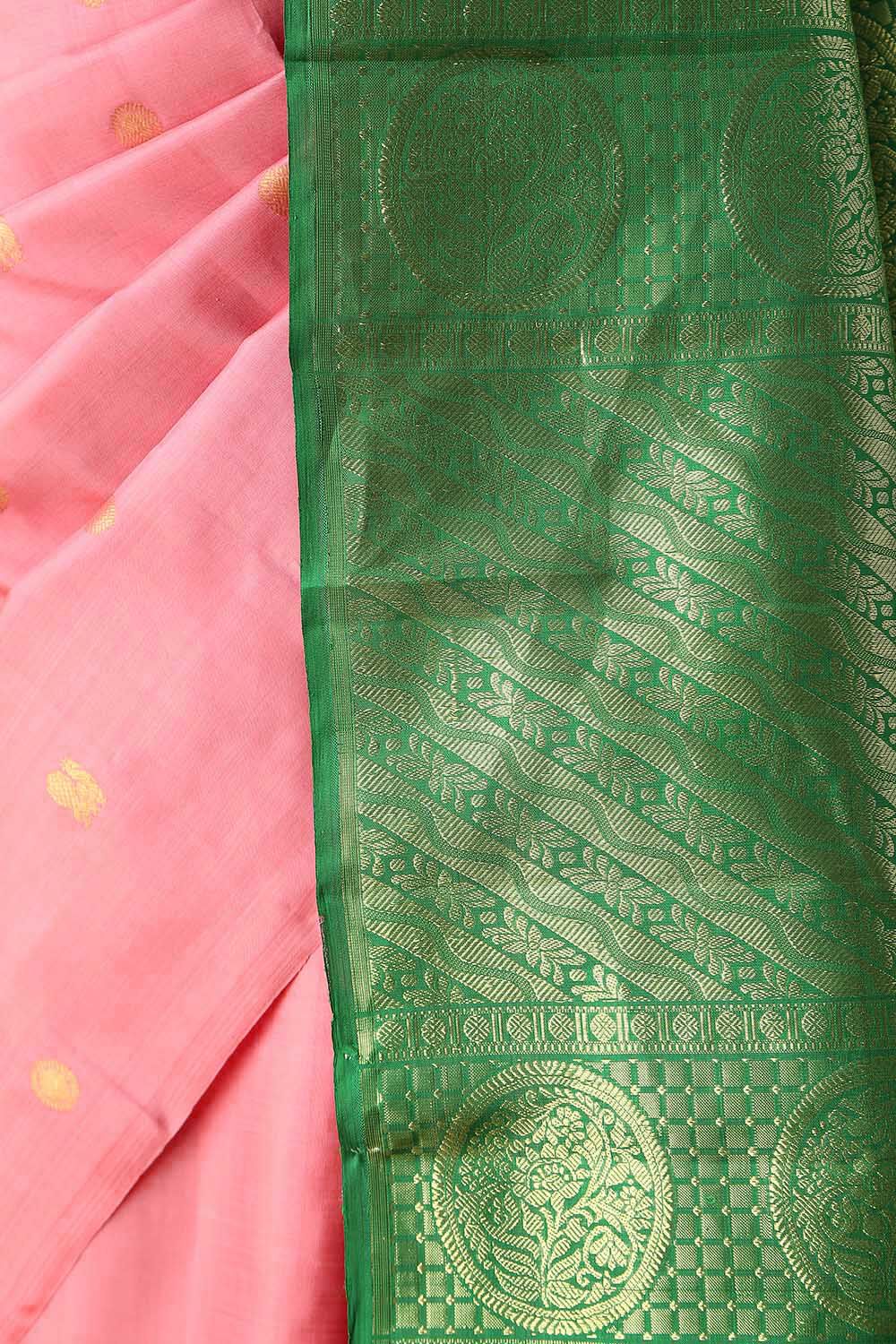 Light Pink Pure Silk Kanjivaram Saree image number null