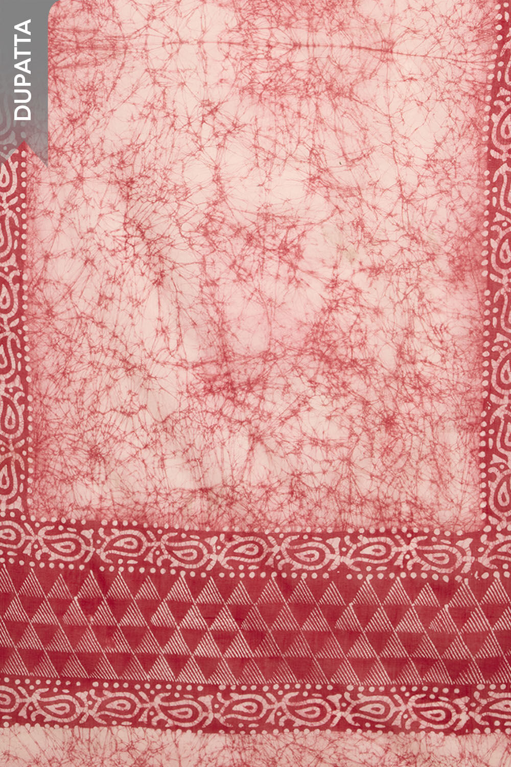 Dark Red Pure Cotton Batik Unstitched Suit Set image number null