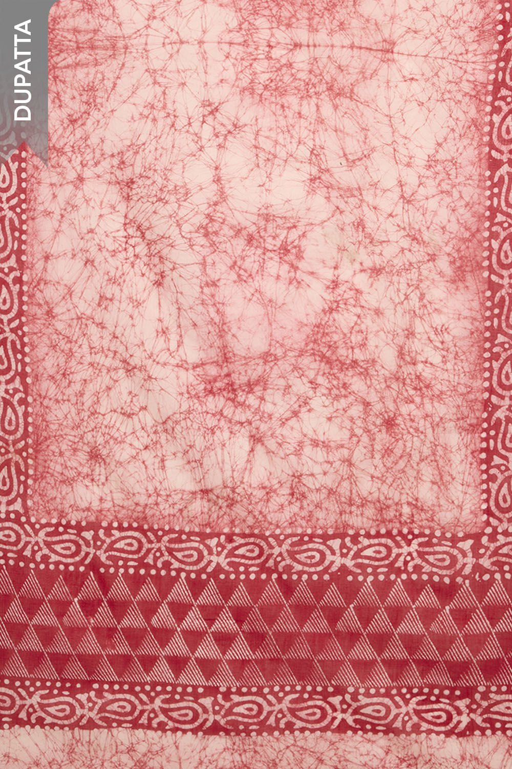 Dark Red Pure Cotton Batik Unstitched Suit Set image number null