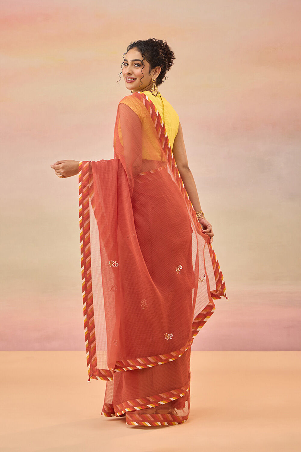 Dark Red Embroidered Pure Cotton Kota Saree image number null