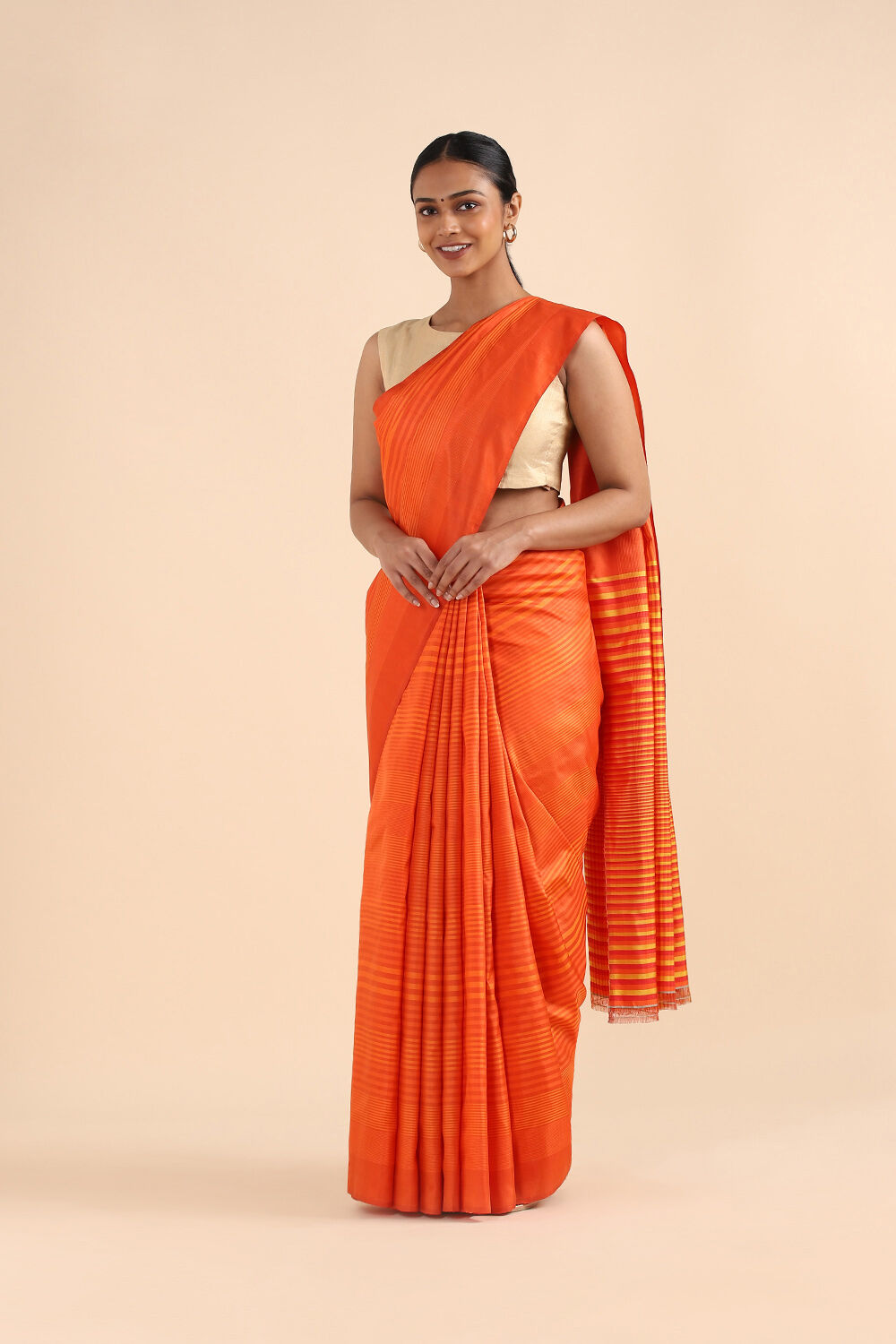 Red Pure Silk Woven Saree image number null