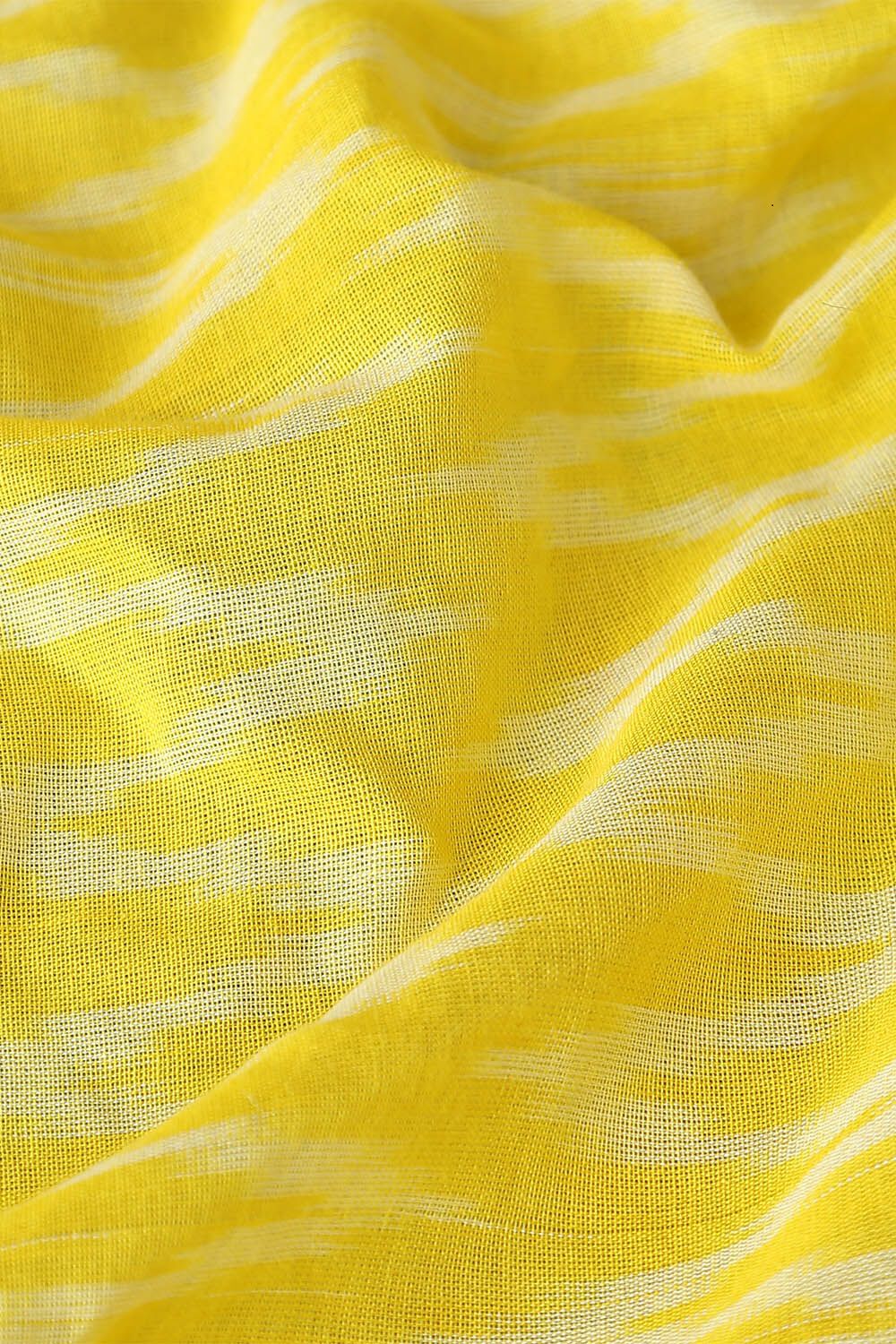 Light Yellow Pure Cotton Pochampalli Ikat Saree image number null