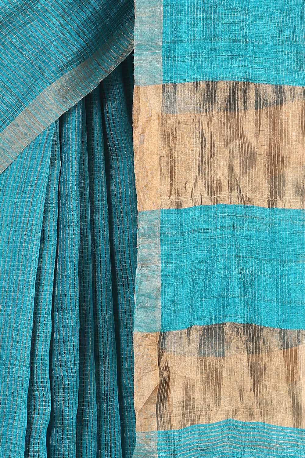 Light Blue Pure Silk Vanya Bengal Saree image number null