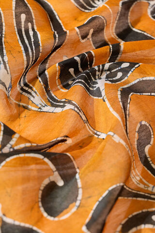 Black Batik Pure Silk Cotton Ujjain Saree thumbnail image number null