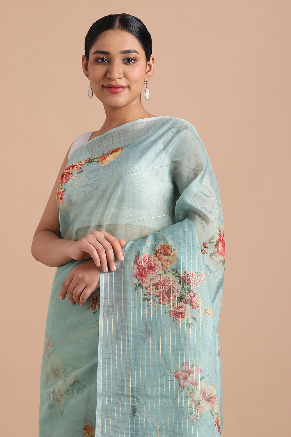 Green Pure Embroidered Saree image number null