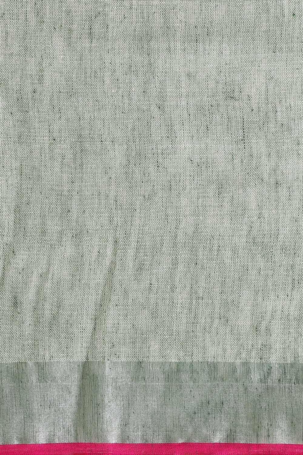 Light Pure Green Cotton Bengal Saree image number null
