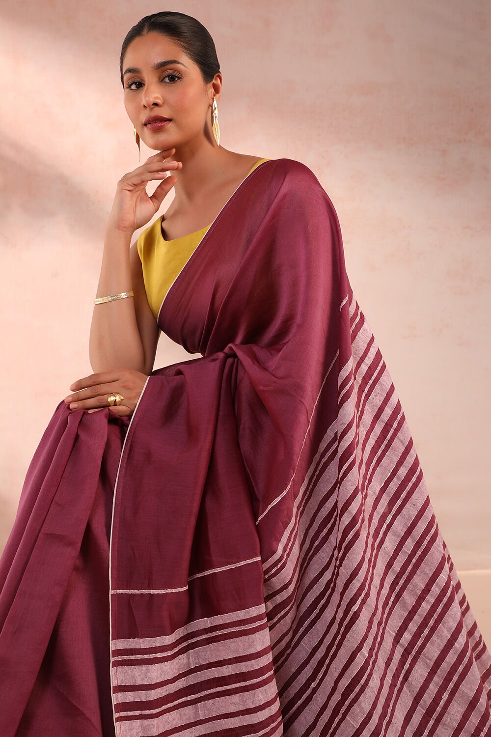 Violet Bengal Pure Silk Cotton Printed Embroidery Saree image number null