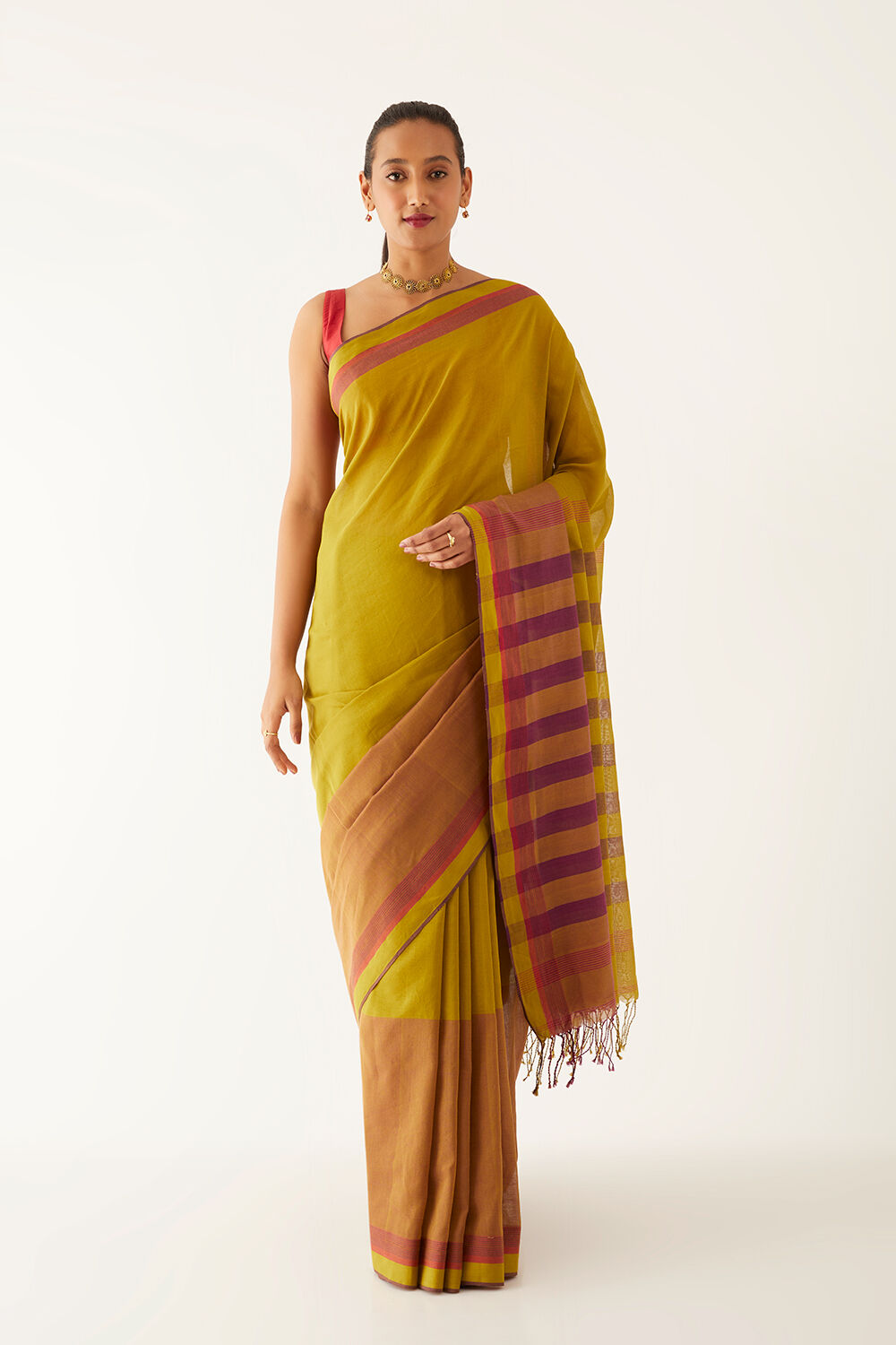Green Pure Cotton Bengal Saree image number null