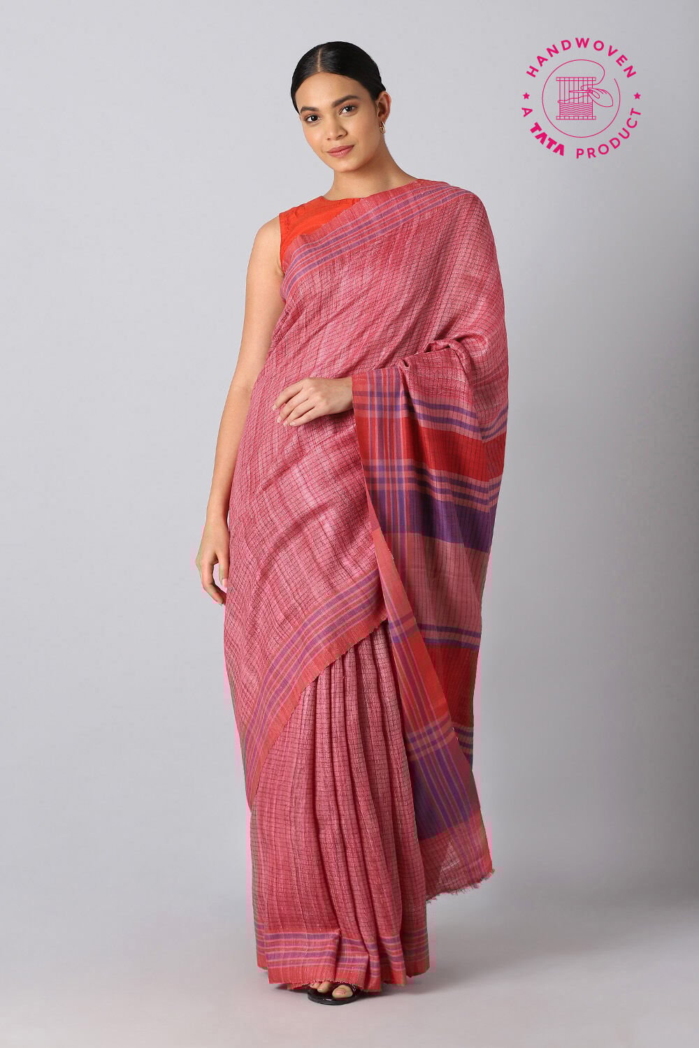 Pink Pure Tussar Silk Bhagalpuri Saree image number null