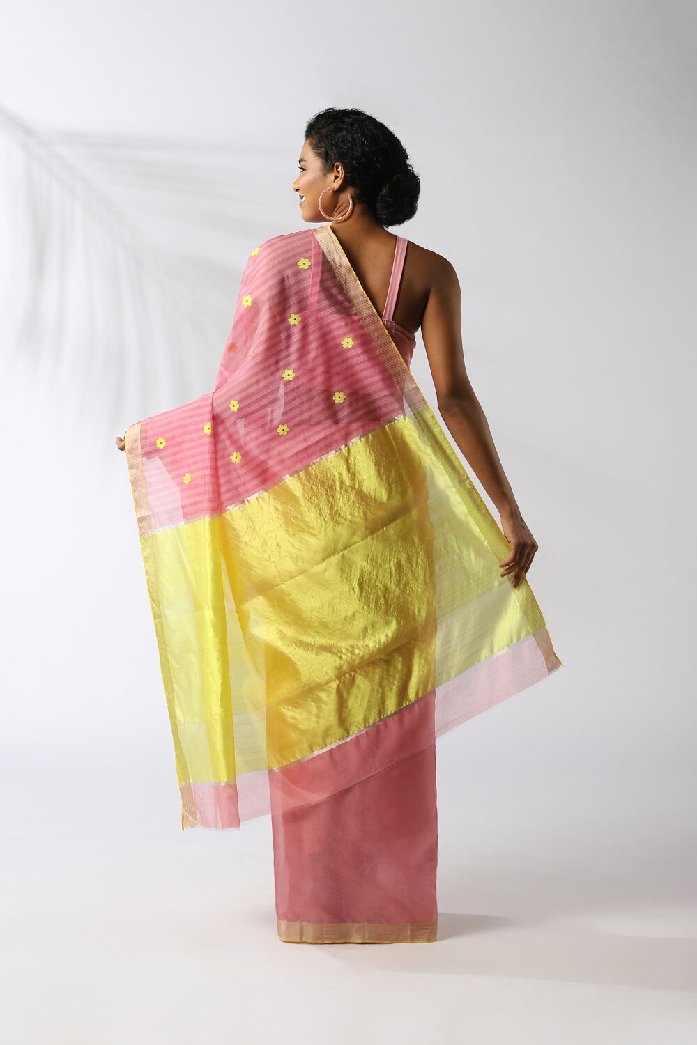 Light Pink Pure Silk Cotton Chanderi Saree image number null