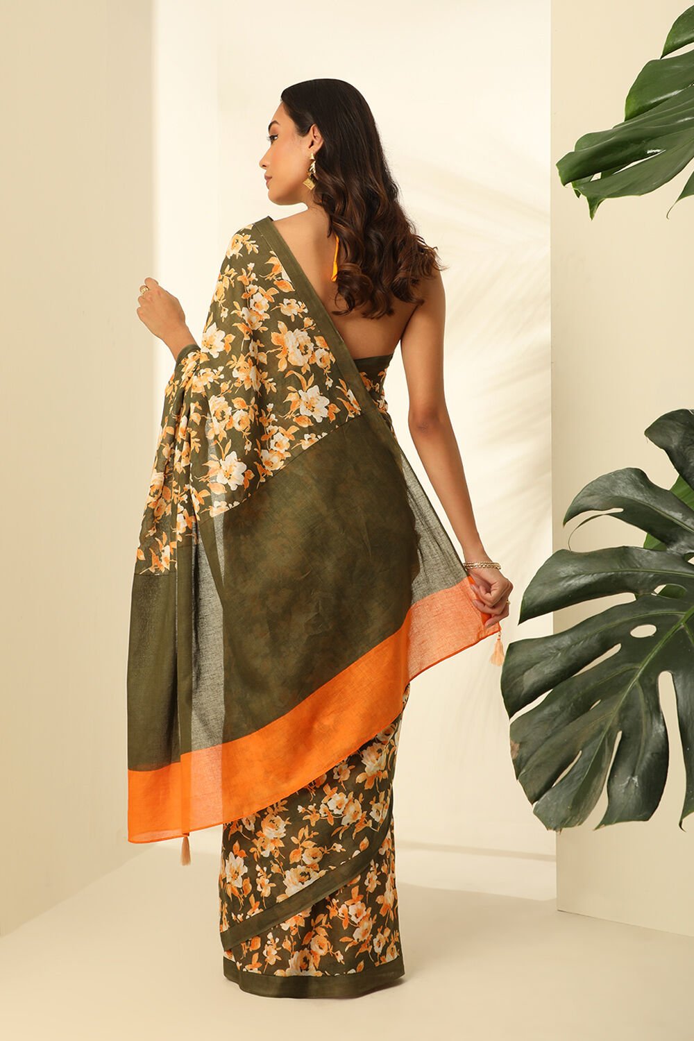 Green Pure Cotton Mulmul Printed Saree image number null