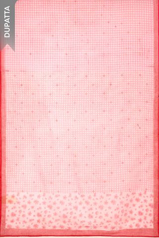 Pink Pure Cotton Screen Printed Unstitched Suit Set thumbnail image number null