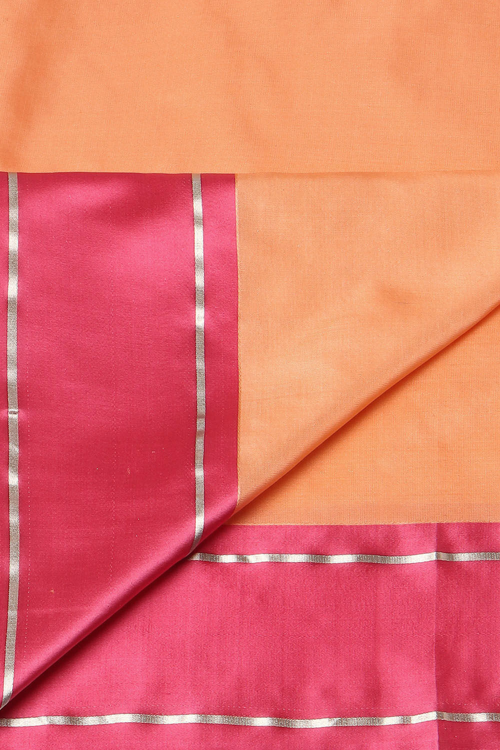 Light Orange Pure Silk Banarasi Tanchoi Saree image number null