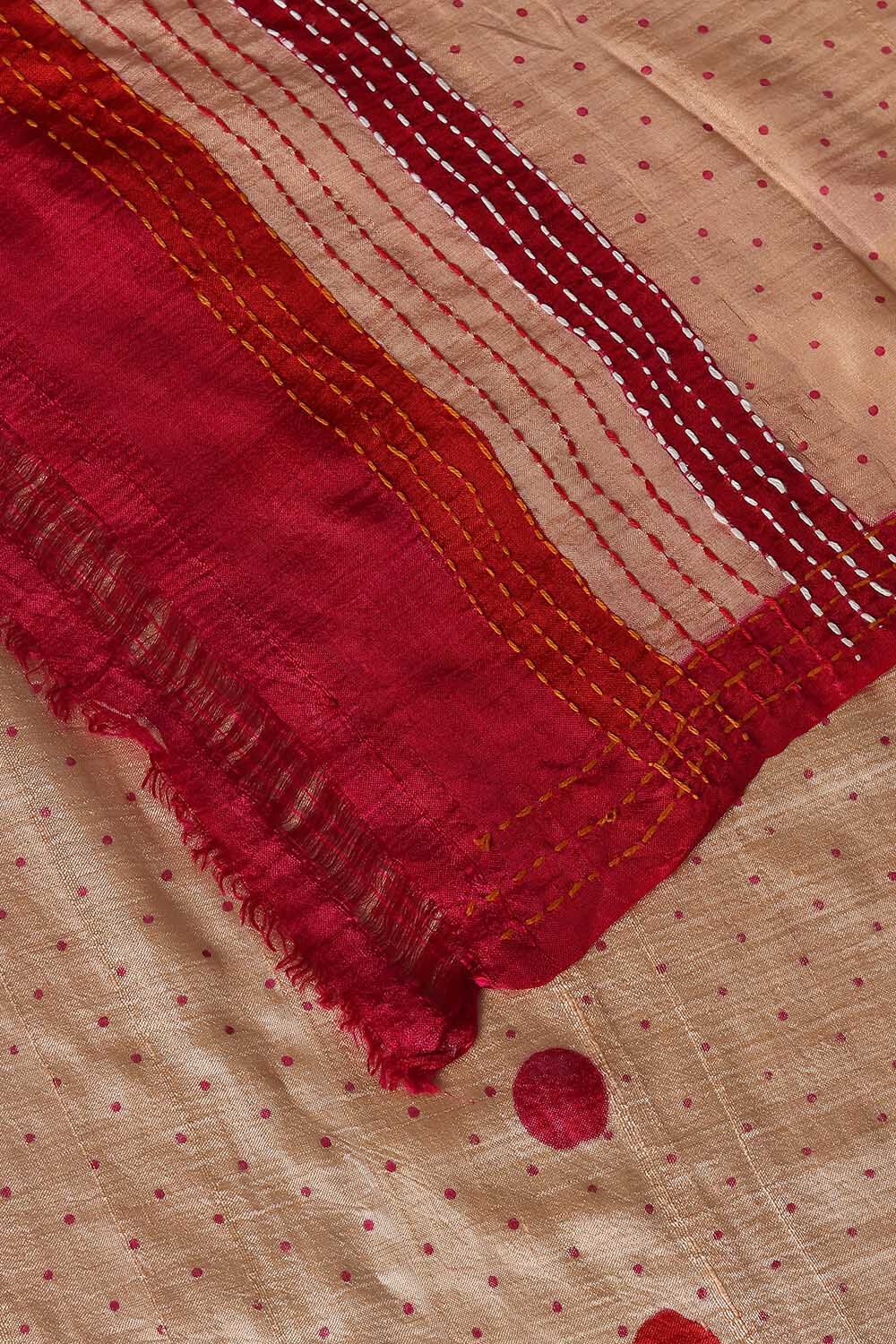 Light Orange Pure Silk Batik Saree image number null