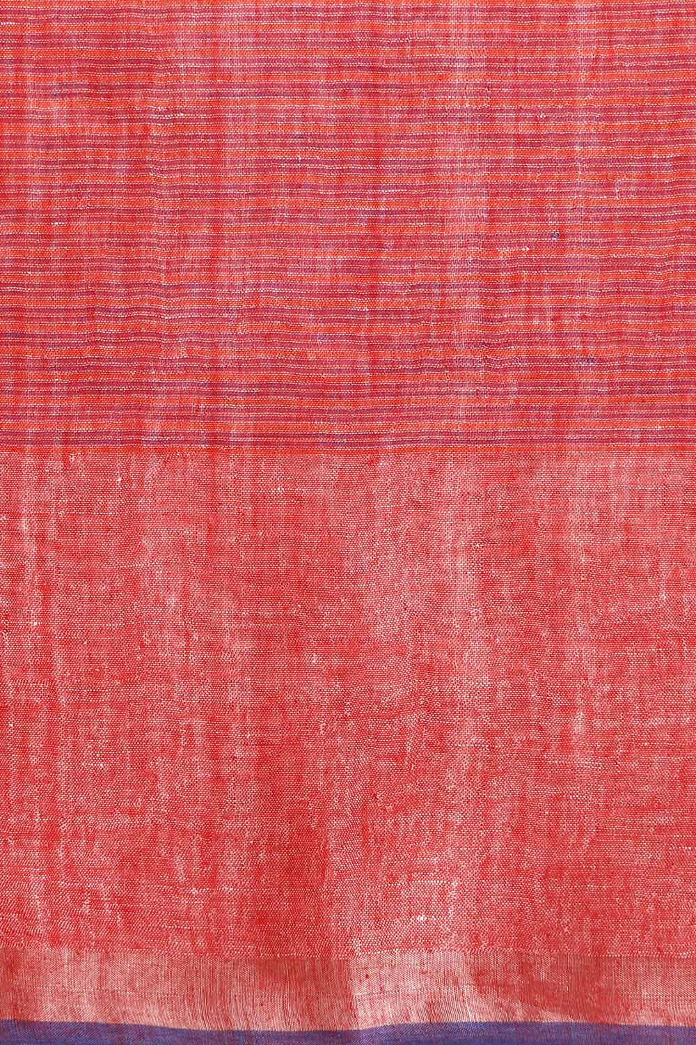Pink Pure Linen Bengal Saree image number null
