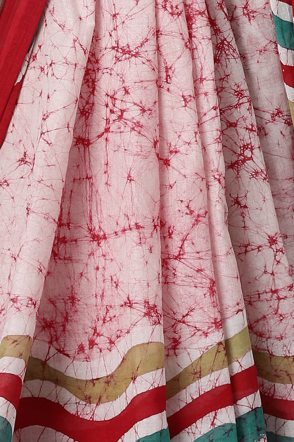 Red Pure Cotton Batik Saree image number null