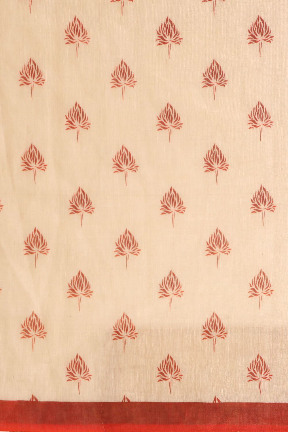 Off White Tissue Linen Screen Printed Saree image number null