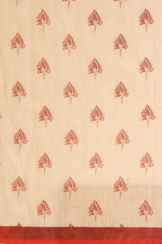 Off White Tissue Linen Screen Printed Saree thumbnail image number null