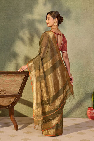 Green Woven Pure Tissue Cotton Maheshwari Saree thumbnail image number null
