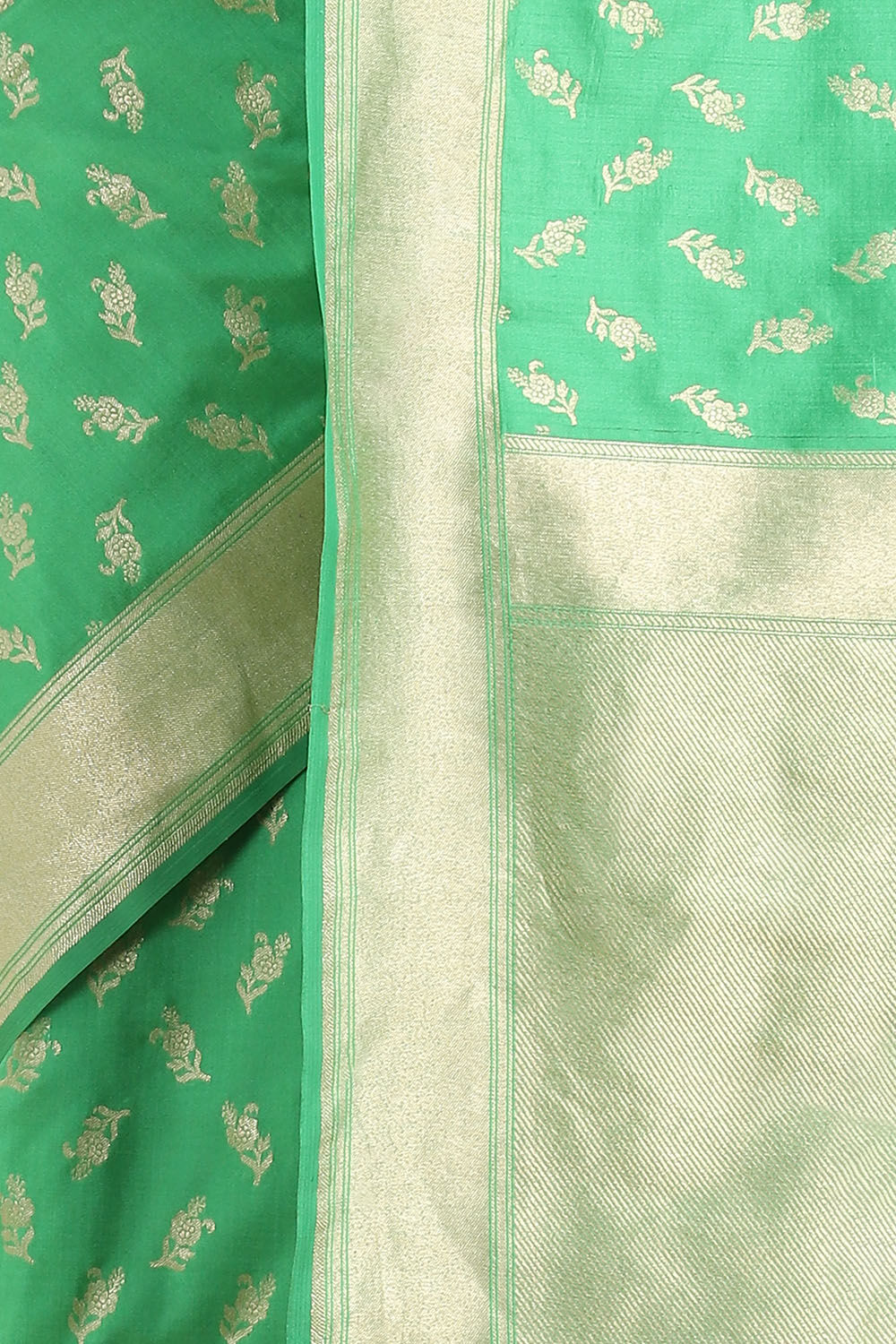 Light Green Pure Silk Banarasi Saree image number null