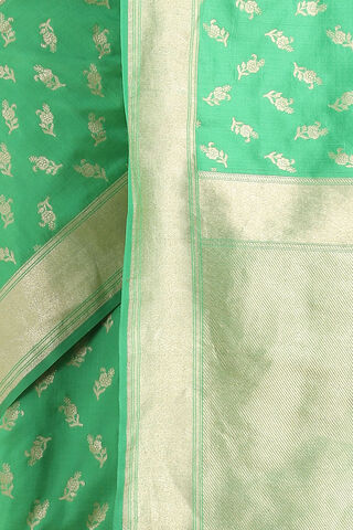 Light Green Pure Silk Banarasi Saree thumbnail image number null