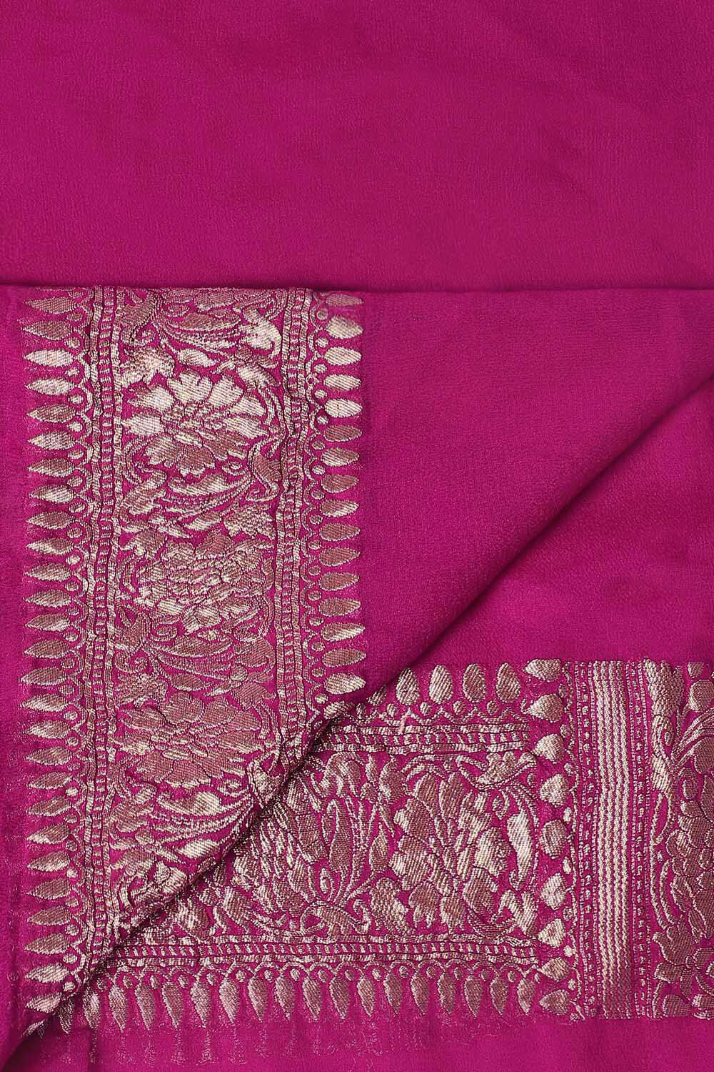 Dark Pure Green Georgette Banarasi Saree image number null