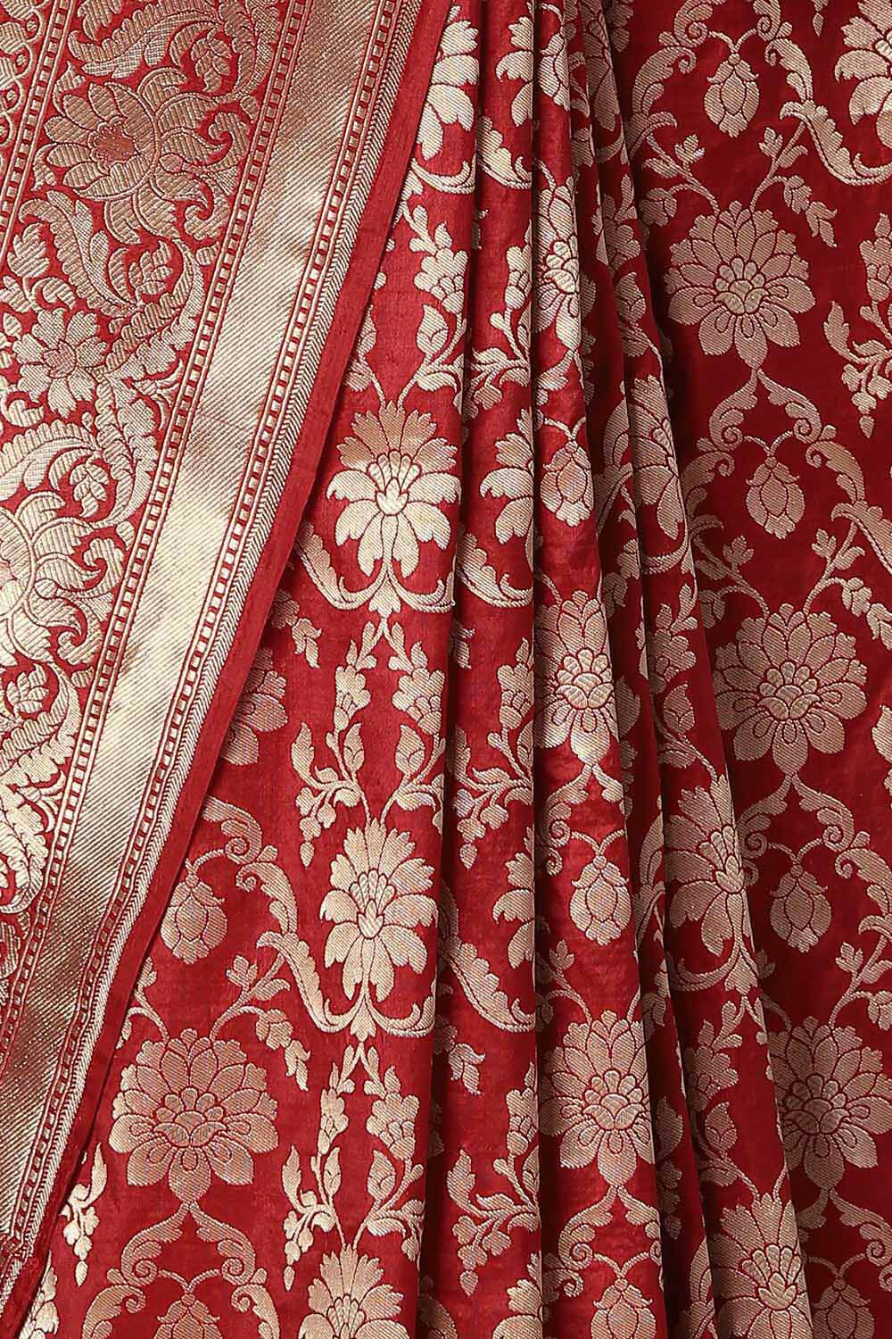 Red Pure Silk Banarasi Saree image number null