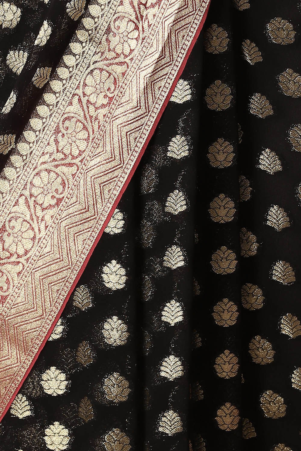 Black Viscose Pure Georgette Banarasi Saree image number null