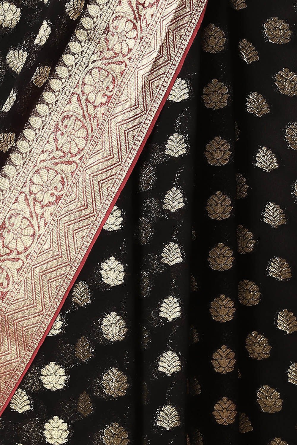 Black Viscose Pure Georgette Banarasi Saree image number null
